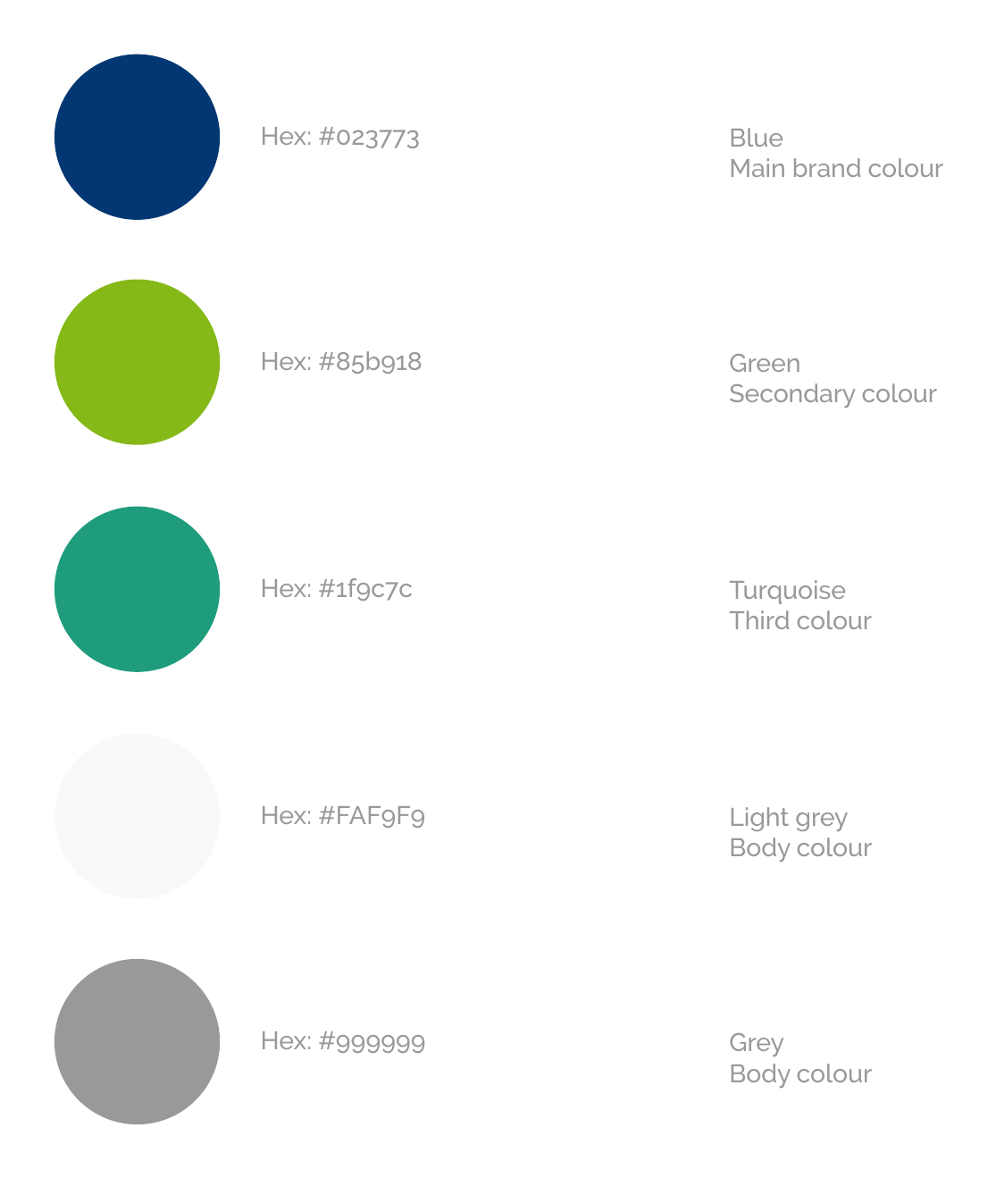 Original colour palette page